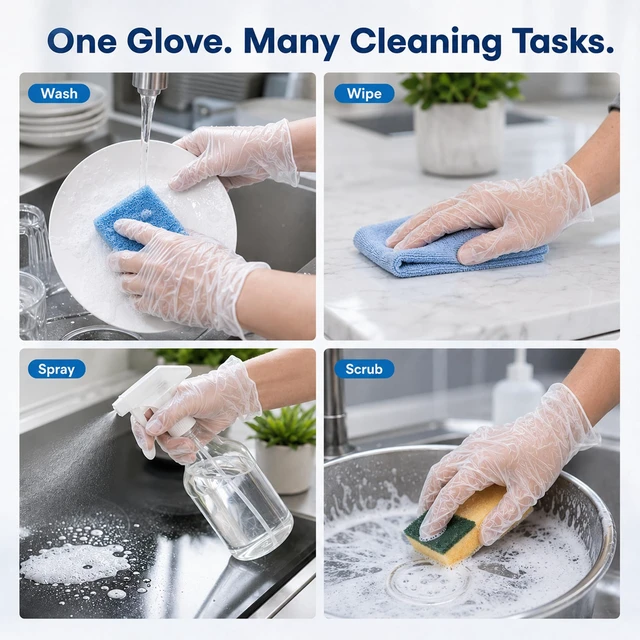 Alt view image 4 of 7 - ForPro Disposable Vinyl Gloves, 3.9Mil, Powder and Latex-Free, Food Safe