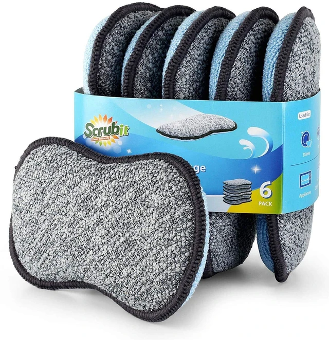 Main image of Scrub-it Multi-Purpose Kitchen Sponges - Non-Scratch Microfiber, Heavy Duty Scrubbing Power, Reusable Dish Sponge for Dishes, Pots and Pans (6 Pack, Small)
