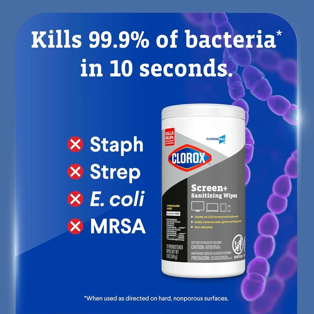 Alt view image 3 of 6 - CloroxPro Disinfecting Wipes for Electronics, 75 ct, Citrus Blend Scent