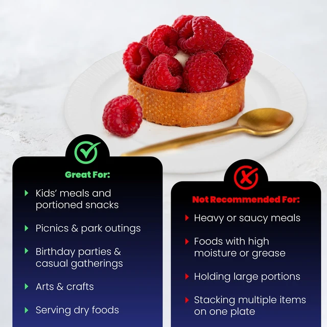 Alt view image 5 of 7 - Hygloss Paper Plates 6-Inch 100 Count White Uncoated Microwave Safe