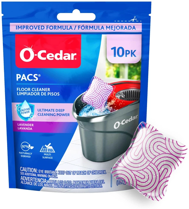 Main image of O-Cedar PACS Hard Floor Cleaner, Lavender Scent, 10ct (1-Pack)