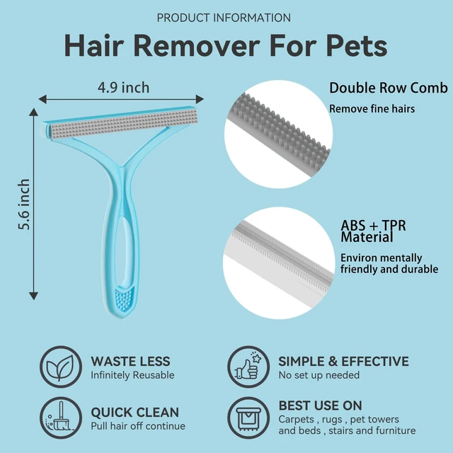 Alt view image 3 of 6 - Pet Hair Remover Carpet Rake and Scraper for Dog and Cat Hair