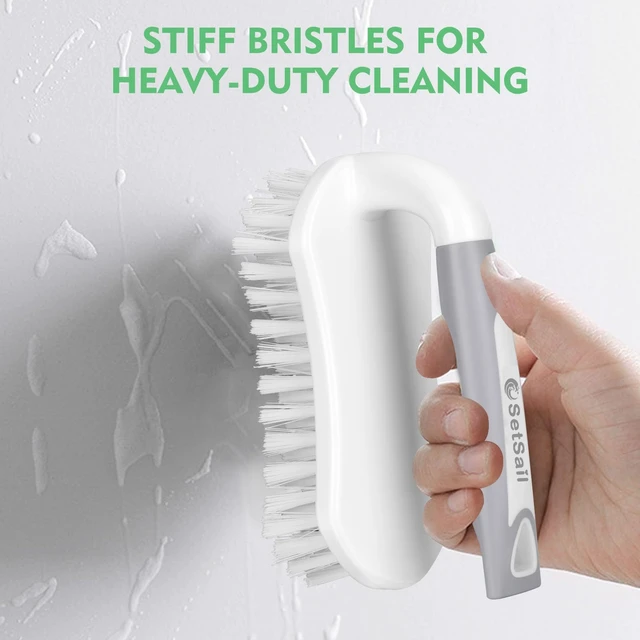 Alt view image 6 of 6 - SetSail Heavy-Duty Scrub Brush with Stiff Bristles, 2-Pack for Shower, Bathroom, Kitchen, Carpet and Bathtub