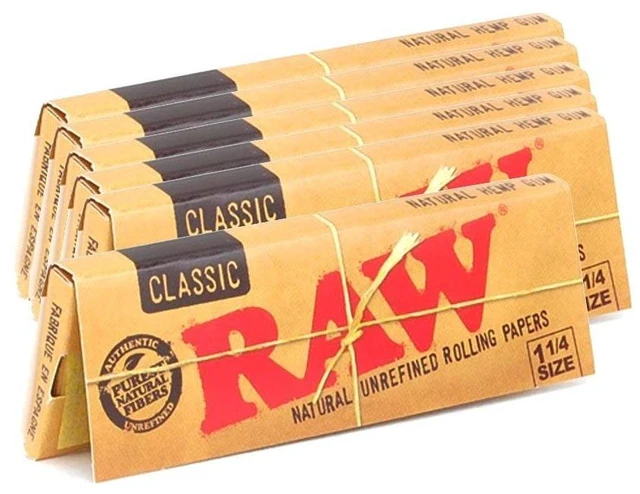 Main image of Raw Unrefined Classic 1 1/4" Cigarette Rolling Papers, 50 Count (Pack of 6)