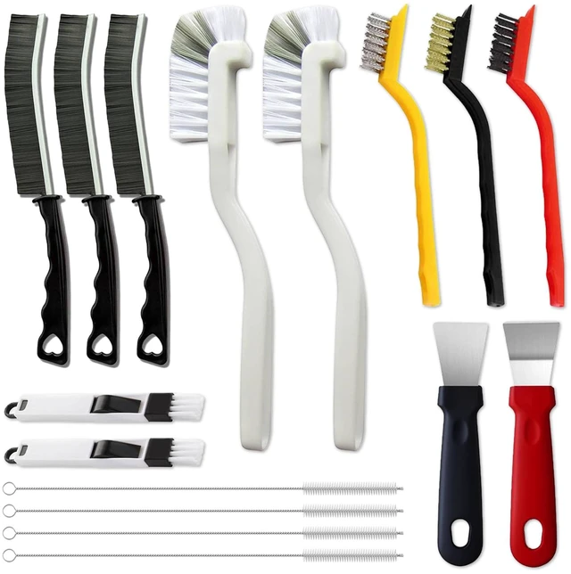 Main image of 16Pcs Crevice Cleaning Brush Set, Hard Bristle Scrub Brushes for Gaps