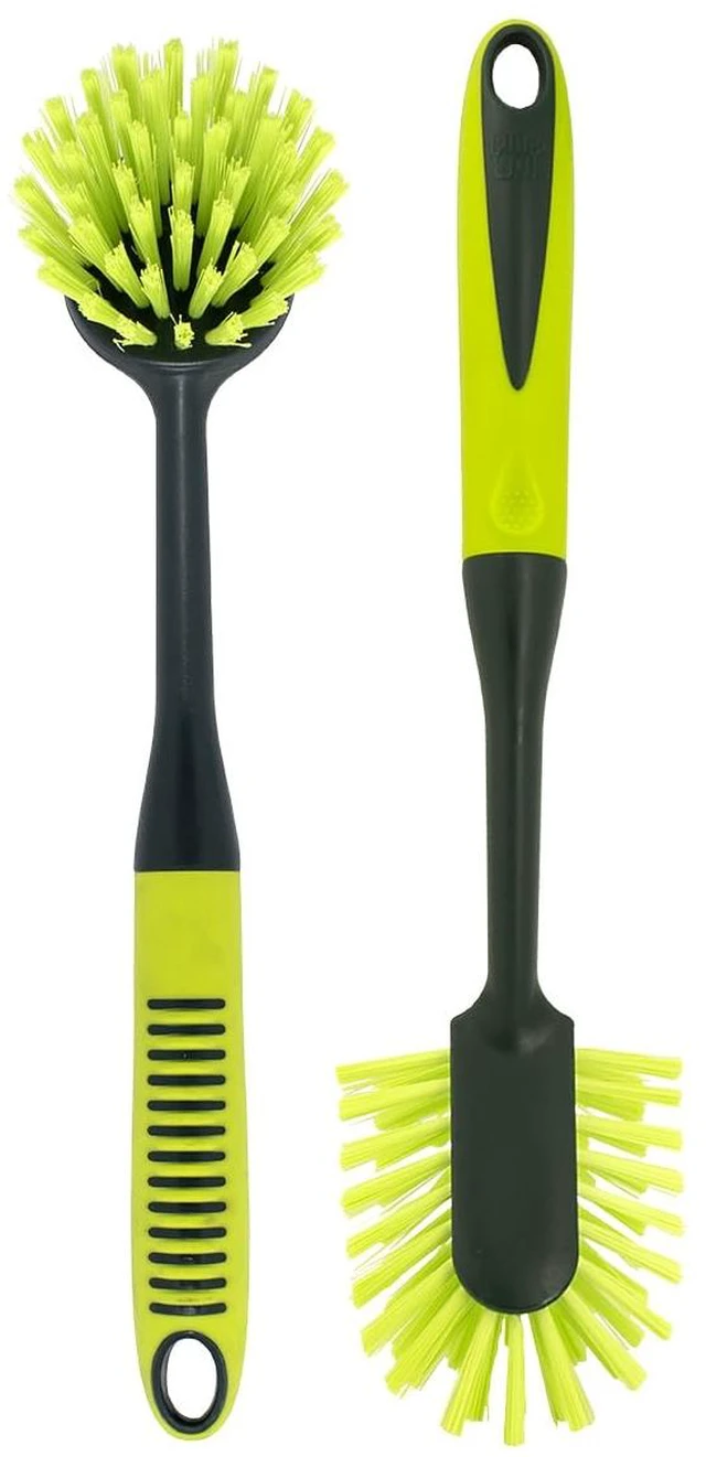 Main image of Pine-Sol Scrub Brush Set, Long Handle Heavy Duty Bristles Comfort Grip, 2-Piece for Kitchen Household Dishwashing