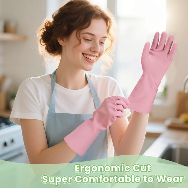 Alt view image 2 of 7 - Jsocoah Reusable Cleaning Gloves, 4/5 Pairs, for Dishwashing, Kitchen, Household, and Pet