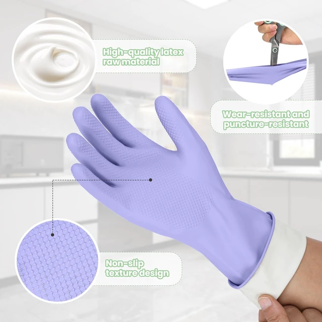 Alt view image 7 of 7 - Jsocoah Reusable Cleaning Gloves, 4/5 Pairs, for Dishwashing, Kitchen, Household, and Pet
