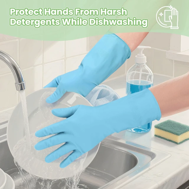 Alt view image 4 of 7 - Jsocoah Reusable Cleaning Gloves, 4/5 Pairs, for Dishwashing, Kitchen, Household, and Pet