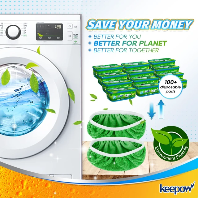Alt view image 3 of 6 - KEEPOW 6 Pack Reusable Mop Pads Refills Compatible with Swiffer Sweeper Mop, Microfiber Dry Sweeping & Wet Mopping Cloths for Hardwood Floor Cleaning (Mop Not Included)