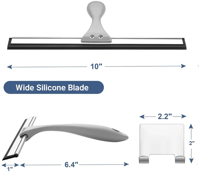 Alt view image 5 of 6 - AmazerBath 10-Inch Squeegee with Hook for Shower Doors, Windows, Mirrors, Tiles and Car Glass