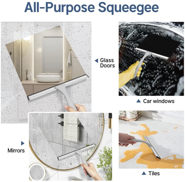 Alt view image 4 of 6 - AmazerBath 10-Inch Squeegee with Hook for Shower Doors, Windows, Mirrors, Tiles and Car Glass
