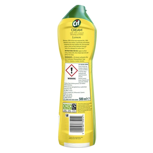Alt view image 2 of 5 - Cif Lemon Cream Cleaner 500ml