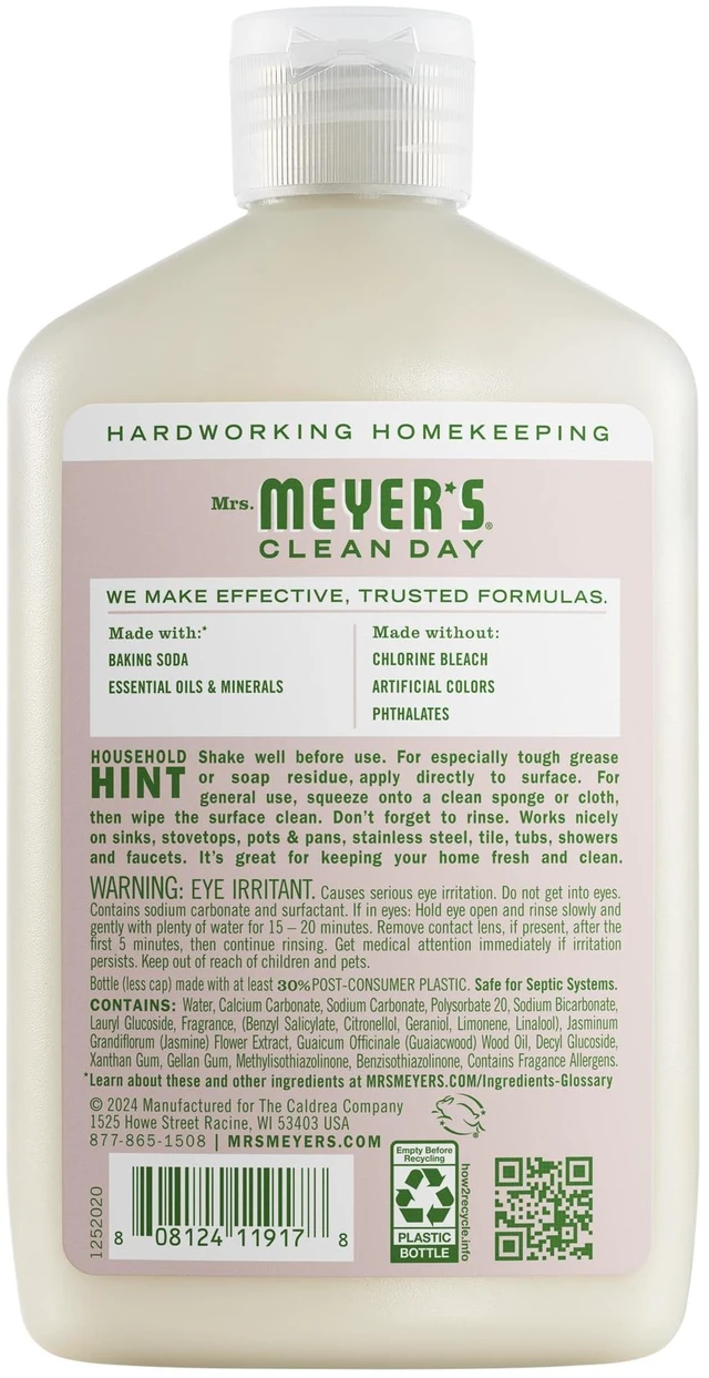 Alt view image 5 of 6 - MRS. Meyer's Clean Day Baking Soda Cream Cleaner, Apple Blossom, 16fl oz