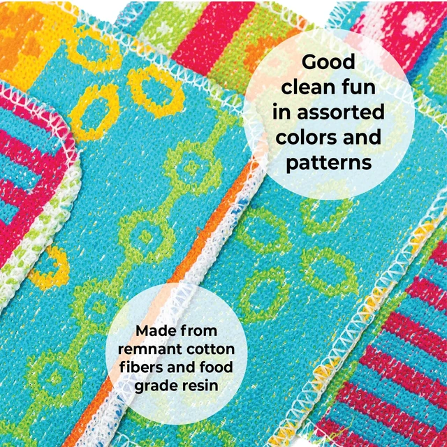 Alt view image 2 of 6 - Skoy Scrub 2-Pack Reusable Non-Scratching Dish Scrubber for Kitchen and Household Cleaning, Planet-Friendly, Dishwasher Safe, Assorted Colors and Designs