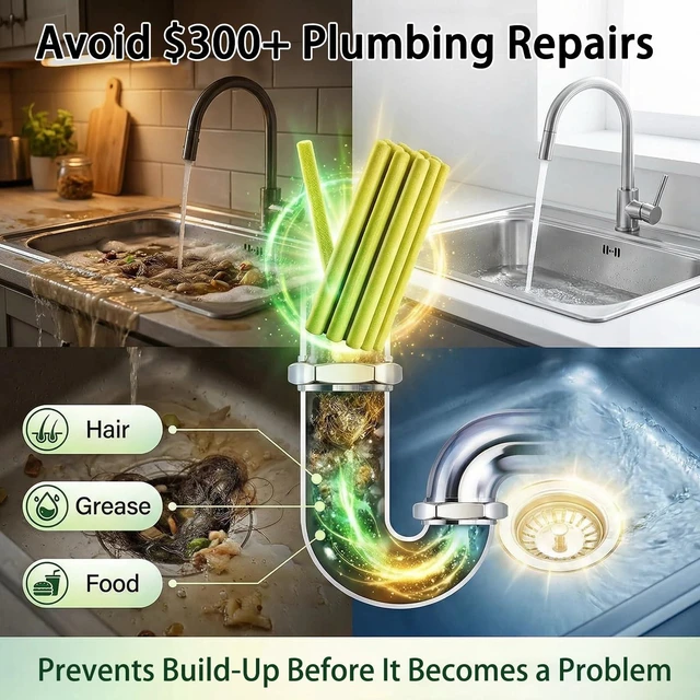 Alt view image 5 of 7 - Enzyme Drain Sticks, 24 Pcs - Natural Clog Remover & Odor Eliminator, Prevent Clogged Drains Year-Round for Kitchen, Bathroom, Shower & Toilet