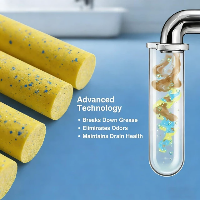 Alt view image 2 of 7 - Enzyme Drain Sticks, 24 Pcs - Natural Clog Remover & Odor Eliminator, Prevent Clogged Drains Year-Round for Kitchen, Bathroom, Shower & Toilet