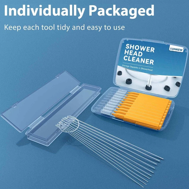 Alt view image 3 of 7 - Lumkew Shower Head Cleaner Tool, Multi-Size Brushes for Small Holes, Nozzle Unclogging, Tiny Gaps, 3D Printer Opening, Orange