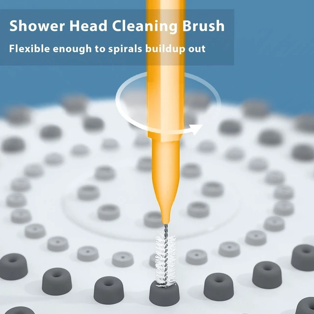 Alt view image 4 of 7 - Lumkew Shower Head Cleaner Tool, Multi-Size Brushes for Small Holes, Nozzle Unclogging, Tiny Gaps, 3D Printer Opening, Orange
