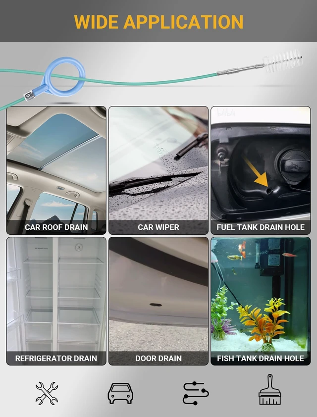 Alt view image 2 of 6 - SARDVISA 78-Inch Flexible Sunroof Drain Cleaning Brush