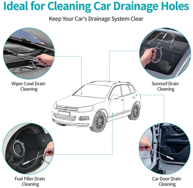 Alt view image 5 of 7 - 2 Pack Extra Long 64-Inch Flexible Drain Cleaning Brush for Sunroof, Dishwasher, Bathroom