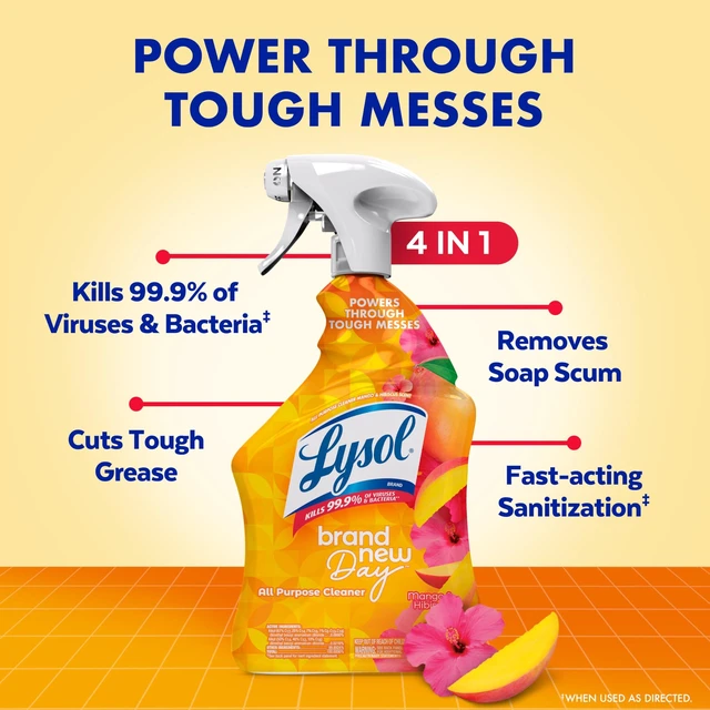 Alt view image 4 of 6 - Lysol All Purpose Cleaner Spray Disinfectant, Mango, 32oz