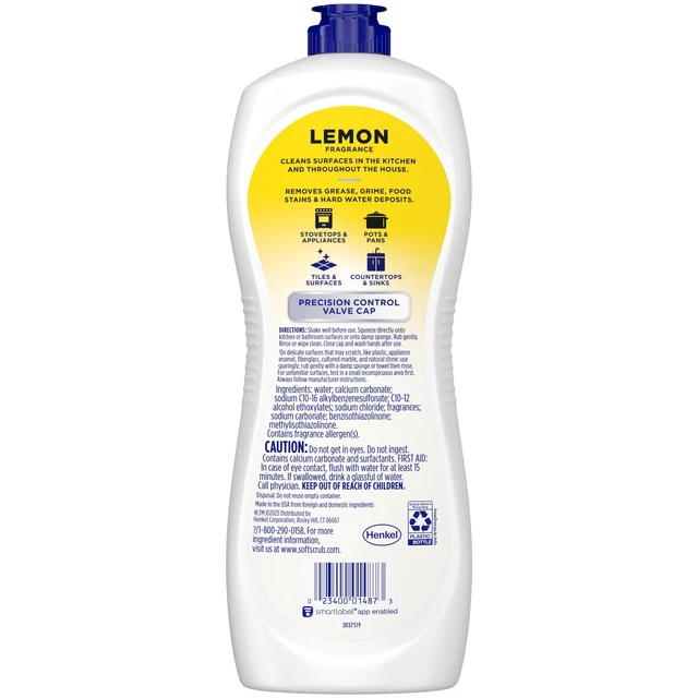 Alt view image 3 of 6 - Soft Scrub Cleanser, Lemon Fragrance, 36Oz, Multi Surface Kitchen Cleaner