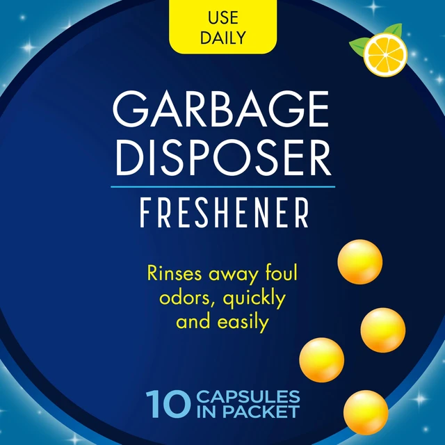 Alt view image 6 of 6 - Glisten Garbage Disposer Freshener 10 Capsules Lemon Scent Deodorizer