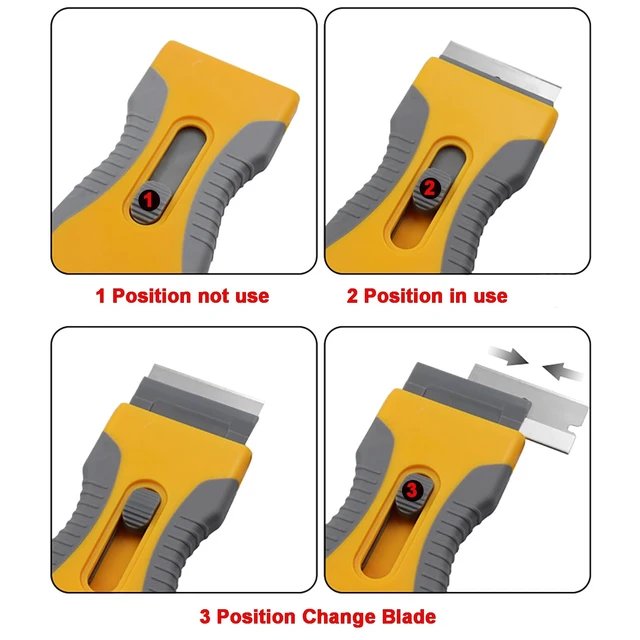 Alt view image 7 of 7 - Razor Blade Scraper Tool with 2 Scrapers, 20 Plastic Blades and 10 Metal Blades for Cleaning and Removing