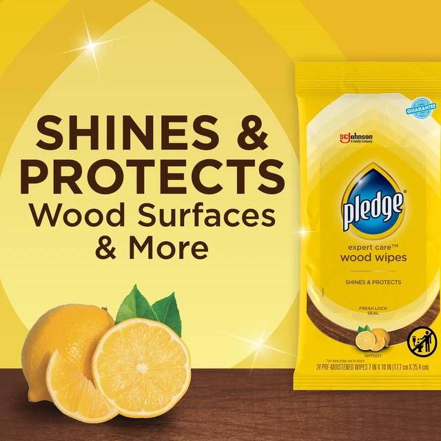 Alt view image 3 of 6 - Pledge Expert Care Enhancing Wood Wipes, Lemon Scent, 24 Count, White