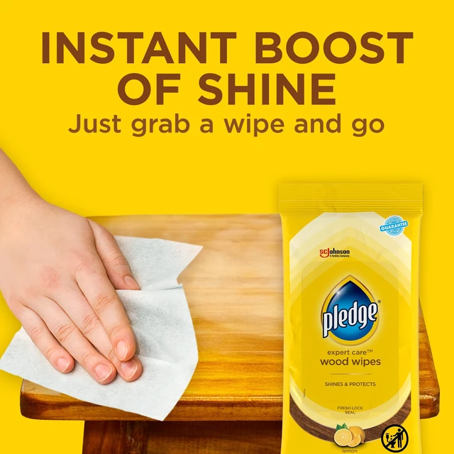 Alt view image 6 of 6 - Pledge Expert Care Enhancing Wood Wipes, Lemon Scent, 24 Count, White