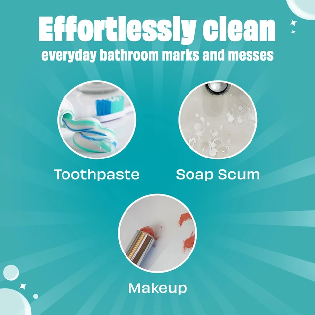 Alt view image 2 of 6 - Scrubbing Bubbles Easy Clean Quick Eraser Multipurpose Bathroom Cleaner Sponge for Shower & Tub Tiles, Sinks, Faucets, Counters, Toilets, Glass Doors & More, 4-Count