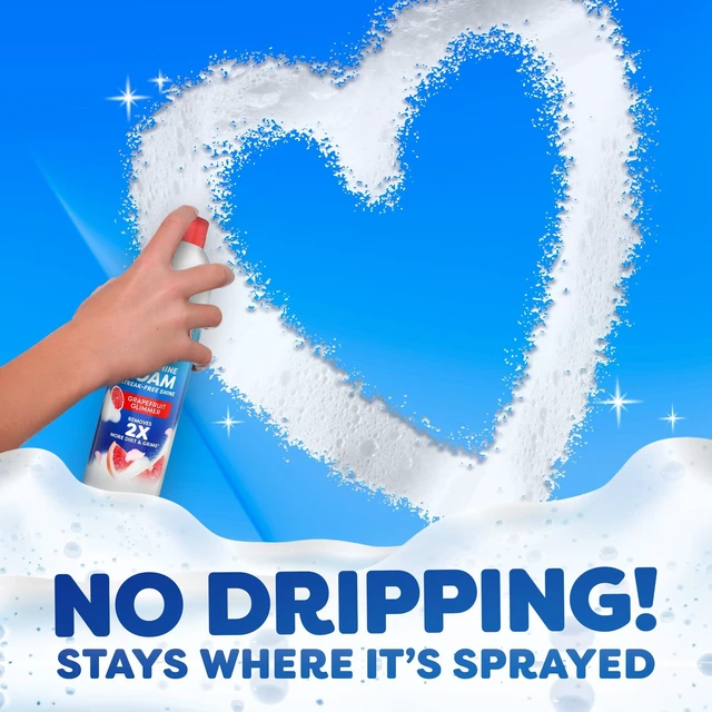 Alt view image 4 of 6 - Windex Fast Shine Foam Glass Cleaner, No-Drip Window & Mirror Aerosol Spray, Streak-Free, Removes Fingerprints, Dust, Dirt & Smoke Film, Grapefruit Scent, 19 oz