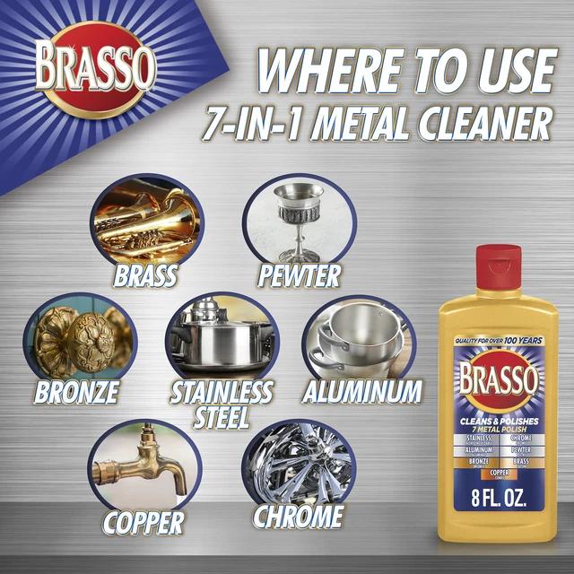 Alt view image 3 of 7 - Brasso Multi-Purpose Metal Polish for Brass & Chrome, 8 oz
