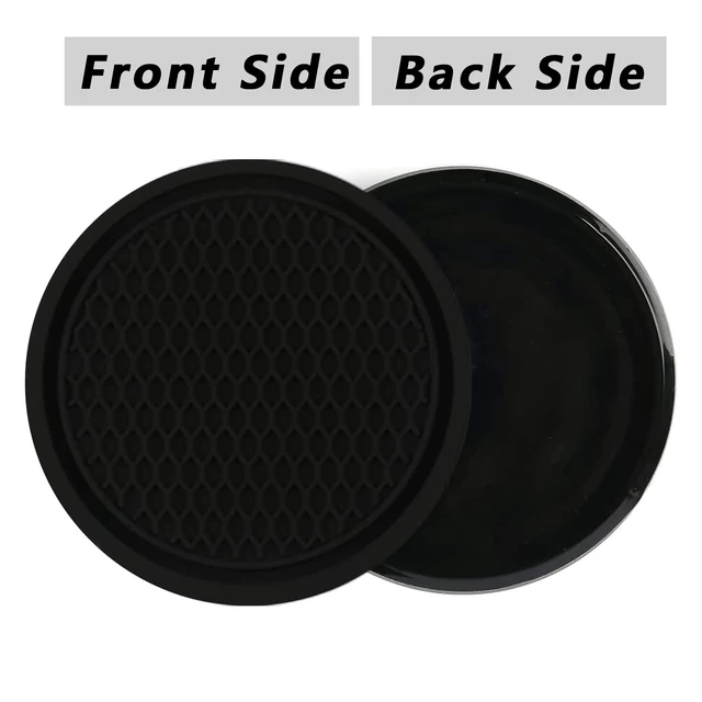 Alt view image 3 of 7 - ZSDY 4-Pack Universal Non-Slip Car Cup Coaster, Auto Cup Holder Embedded Ornaments, Black Interior Accessories