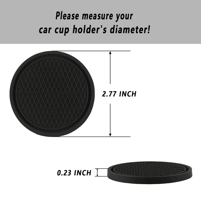Alt view image 2 of 7 - ZSDY 4-Pack Universal Non-Slip Car Cup Coaster, Auto Cup Holder Embedded Ornaments, Black Interior Accessories