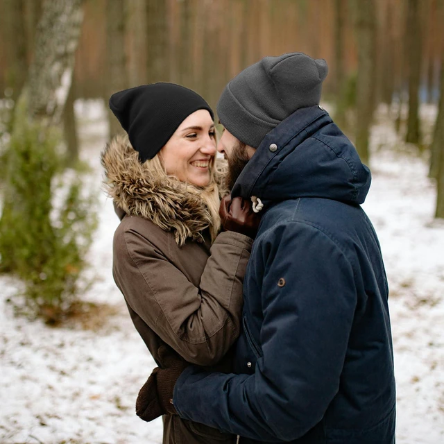 Alt view image 4 of 5 - 2 PCS Unisex Knit Beanie Hats Soft Slouchy Warm Cuffed for Men Women