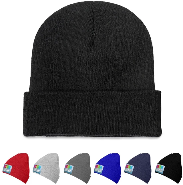 Main image of Custom Unisex Winter Knitted Beanie Hat with Personalized Design Your Own Logo