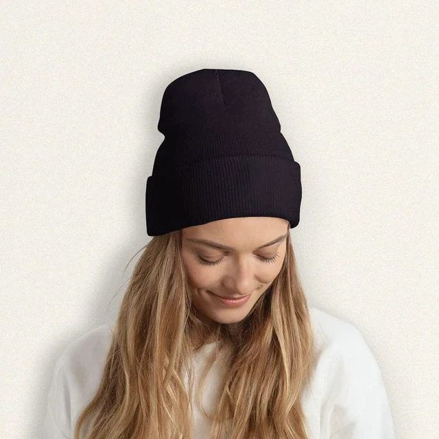 Alt view image 5 of 6 - Custom Unisex Winter Knitted Beanie Hat with Personalized Design Your Own Logo