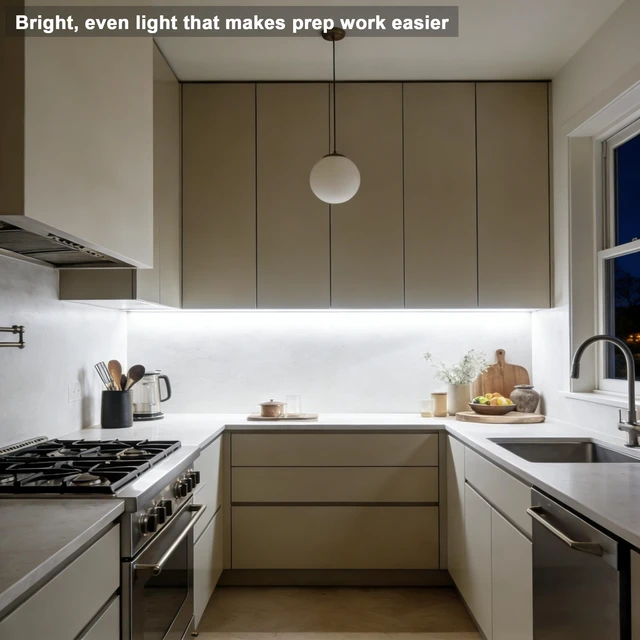 Alt view image 3 of 7 - 5V USB COB LED Strip Light 3.28FT, 3-Key, White, Flexible, Bright for Under Cabinet, Kitchen, TV Backlight, Shelves, Displays