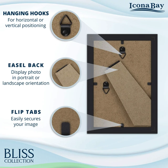 Alt view image 2 of 7 - Icona Bay 4x6 Black Picture Frame - Engineered Wood, Bliss Collection