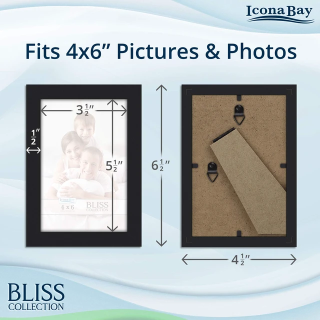 Alt view image 6 of 7 - Icona Bay 4x6 Black Picture Frame - Engineered Wood, Bliss Collection