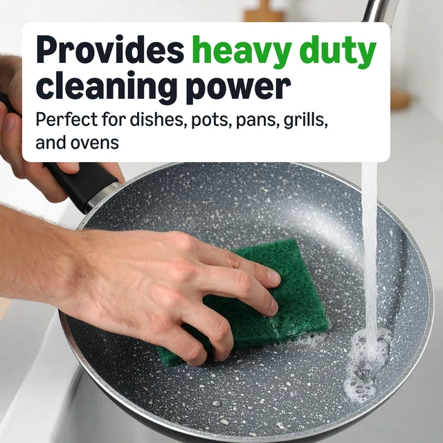 Alt view image 2 of 6 - Amazon Basics Heavy Duty Scour Pads, Dish Scrubber for Kitchen and Outdoor, 4 Count, Pack of 1