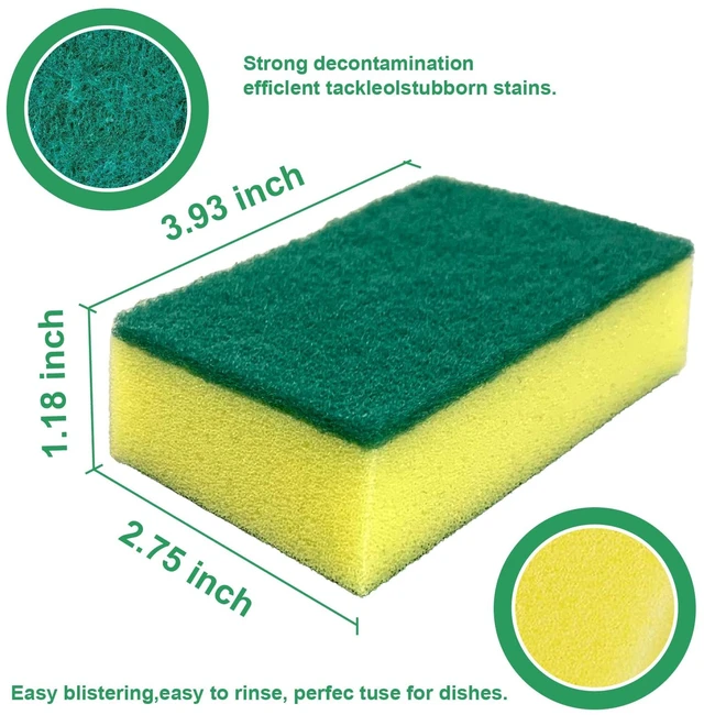 Alt view image 3 of 6 - 24 Pack Kitchen Scrub Sponges, Cleaning Sponges