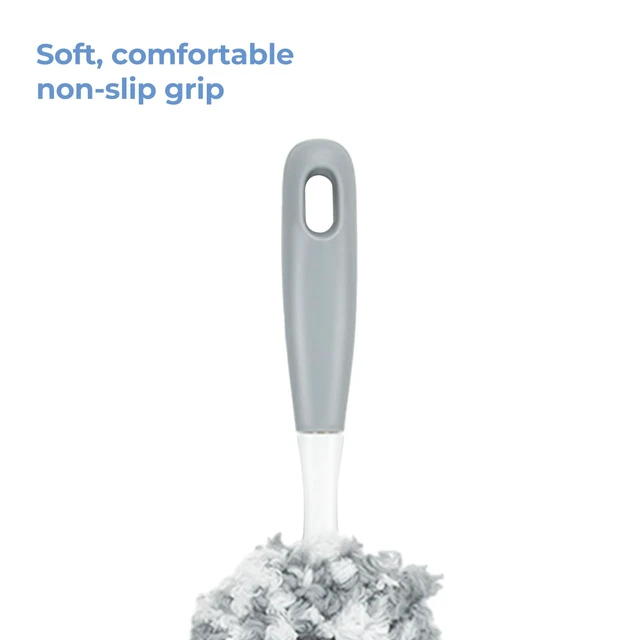 Alt view image 3 of 6 - Microfiber Duster with Extra Washable Reusable Head, Gray, for Household Cleaning