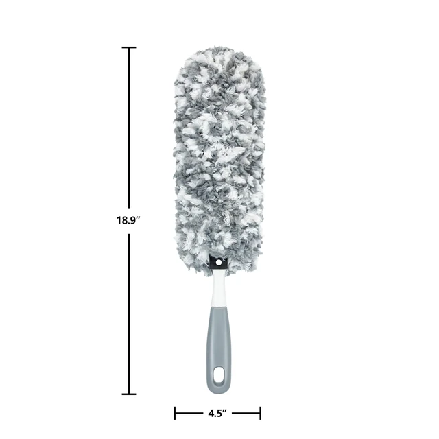 Alt view image 6 of 6 - Microfiber Duster with Extra Washable Reusable Head, Gray, for Household Cleaning