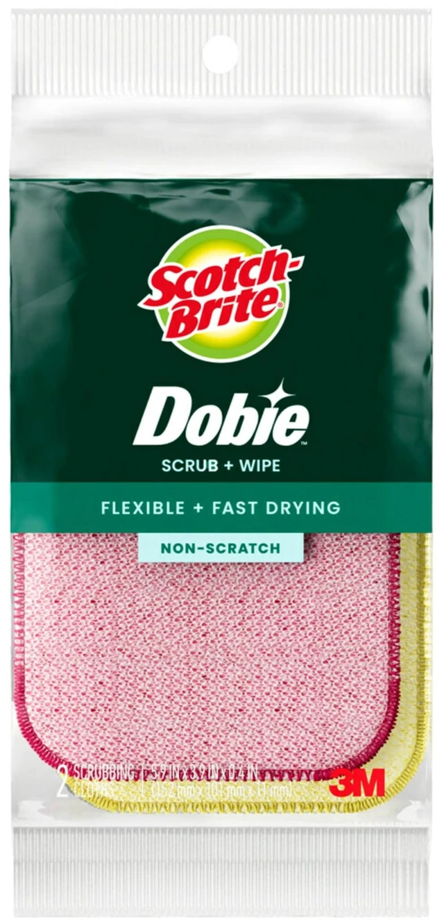 Main image of Scotch-Brite Dobie Scrub & Wipe Cloths, Non-Scratch Scrubbing, 2 Pack