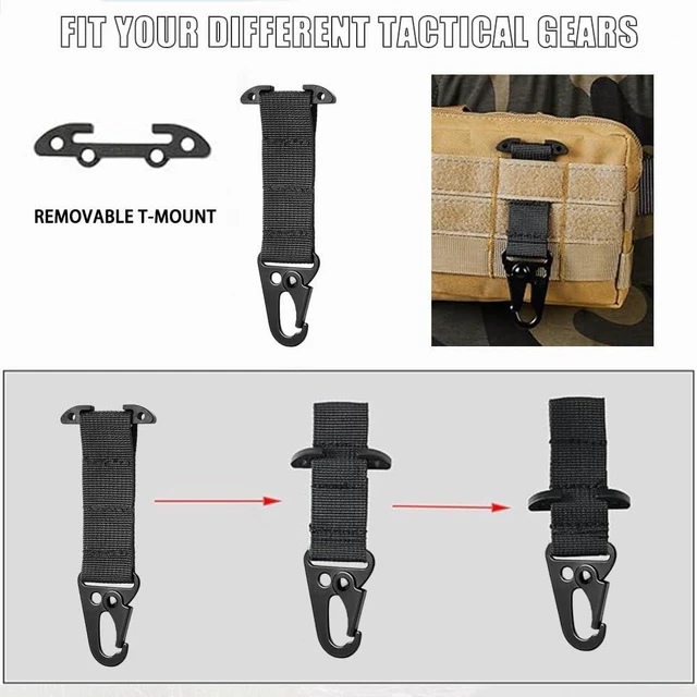 Alt view image 5 of 7 - Weryerker T-Mount Clash Hook Tactical Belt Clip, MOLLE Bag Hanging Carabiner, Tactical Vest Gear Accessories