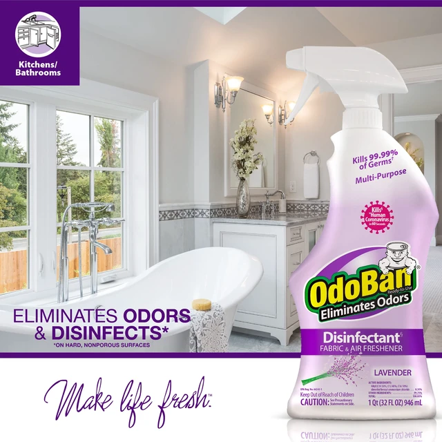 Alt view image 5 of 6 - OdoBan Ready-to-Use Disinfectant and Odor Eliminator, 32 Ounce Spray Bottle, Lavender Scent