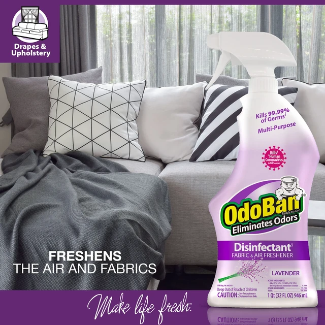 Alt view image 6 of 6 - OdoBan Ready-to-Use Disinfectant and Odor Eliminator, 32 Ounce Spray Bottle, Lavender Scent